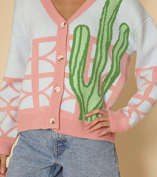 Cactus resort knit cardigan