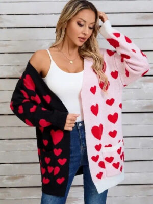 Two Tone Heart Cardigan