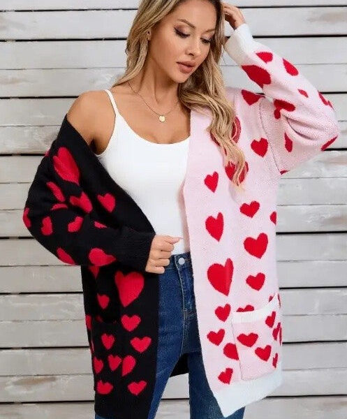Two Tone Heart Cardigan